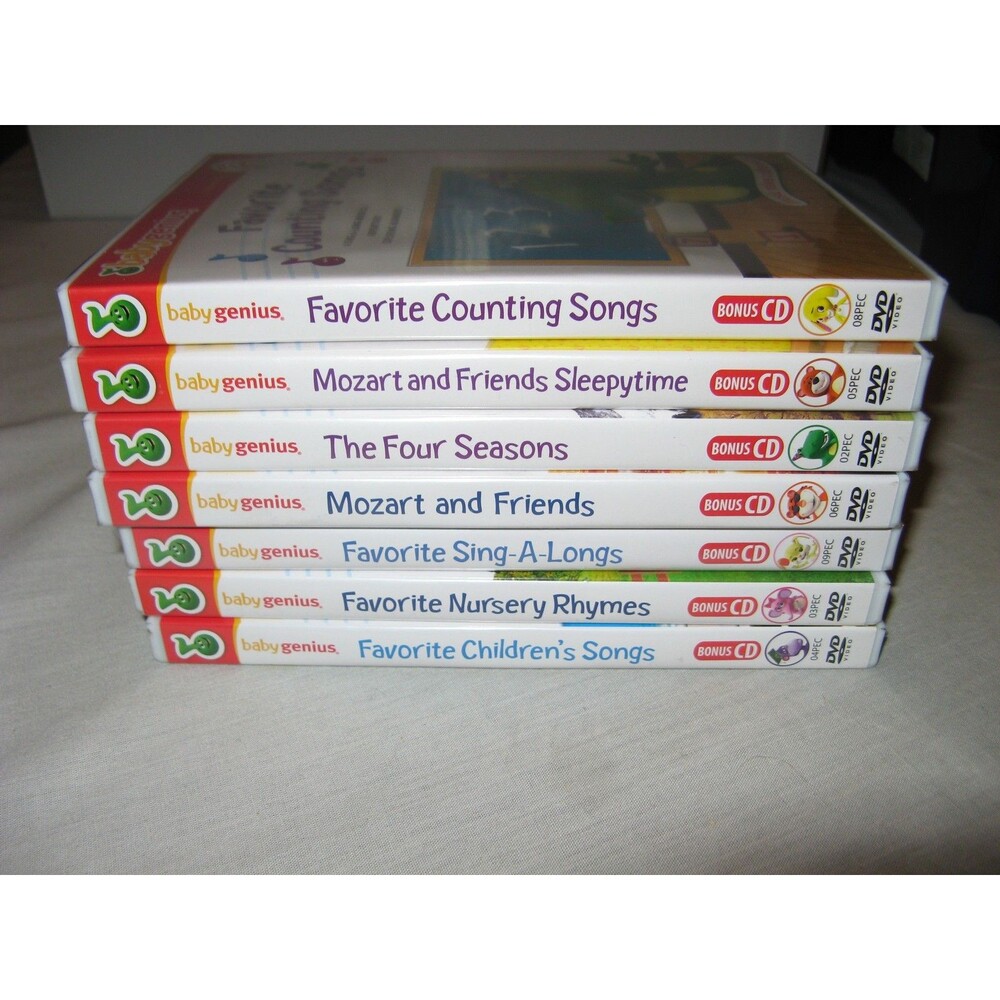 Baby Genius DVD Lot 7 DVD's San Diego Zoo - Underwater Adventures - Animals  NEW